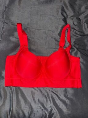 Everyday Red Longline Bra with Smooth Molded Cups